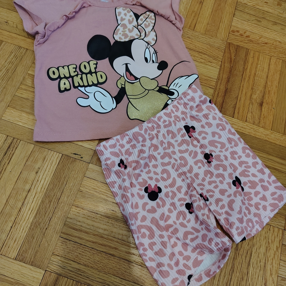 Disney Minnie Mouse Pink and Gold Kids Pajama Set